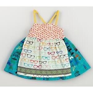 Matilda Jane Platinum Spectacles Ellie Halter Top Sz 8 #3/8 Green Boutique Apron